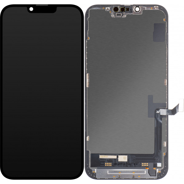 Display cu Touchscreen JK pentru Apple iPhone 14 Plus, cu Rama, Versiune LCD In-Cell IC Movable, Negru