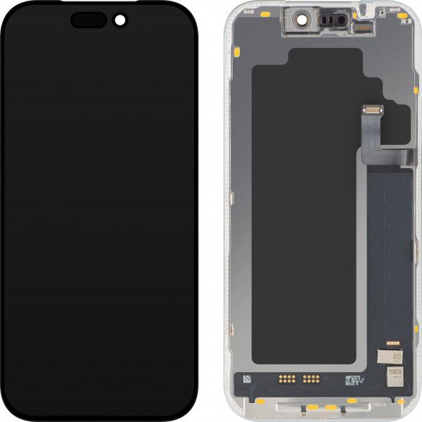 Display cu Touchscreen MP compatibil cu Apple iPhone 17 Pro, cu Rama, Versiune Soft OLED FHD 120Hz IC Movable, Negru