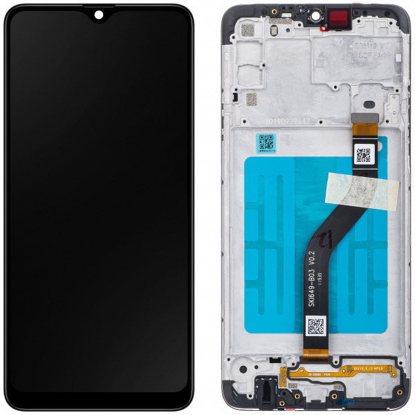 Display cu Touchscreen Samsung Galaxy A20s A207, cu Rama, Negru, Service Pack GH81-17774A