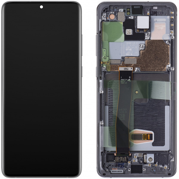 Display cu Touchscreen Samsung Galaxy S20 Ultra 5G G988 / S20 Ultra G988, cu Rama, Gri, Service Pack GH82-26032B