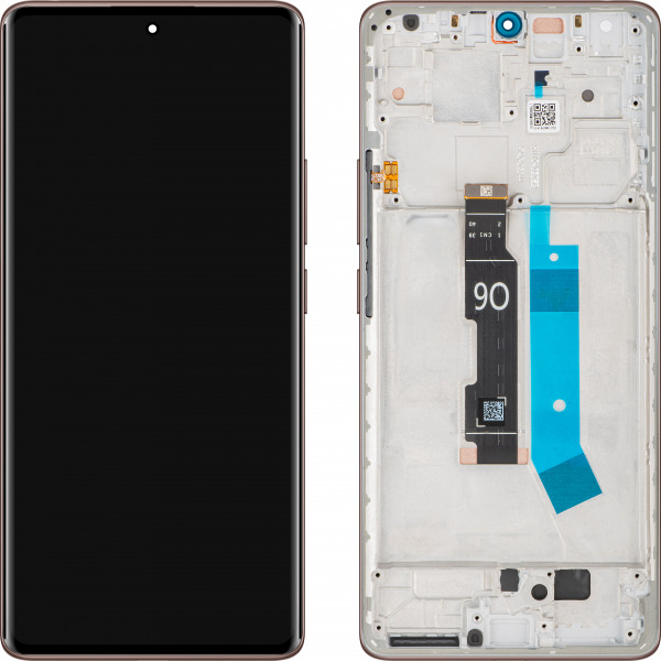 Display cu Touchscreen Xiaomi Redmi Note 14 Pro 4G, cu Rama, Auriu (Sand Gold), Service Pack 560009000O600