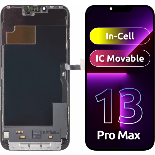 Display cu Touchscreen ZY pentru Apple iPhone 13 Pro Max, cu Rama, Versiune LCD In-Cell IC Movable, Negru