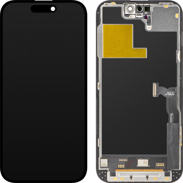 Display cu Touchscreen ZY pentru Apple iPhone 14 Pro, cu Rama, Versiune LCD In-Cell IC Movable, Negru