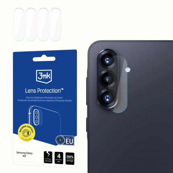 Folie de protectie Camera Spate 3MK Protection pentru Samsung Galaxy A18 5G A186 / A18 4G A185, Sticla Flexibila, Set 4 bucati, Transparenta