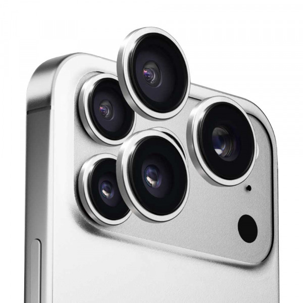 Folie de protectie Camera Spate Anank AR pentru Apple iPhone 17 Pro Max / 17 Pro, Sticla Securizata, Argintie