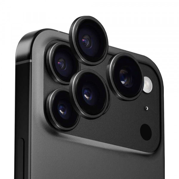 Folie de protectie Camera Spate Anank AR pentru Apple iPhone 17 Pro Max / 17 Pro, Sticla Securizata, Neagra