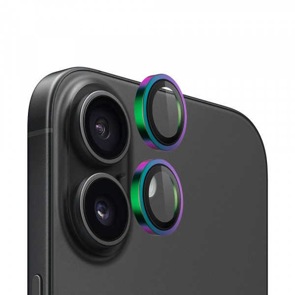 Folie de protectie Camera Spate Blueo Metal Frame pentru Apple iPhone 16 Plus / 16, Sticla Securizata, Multicolor