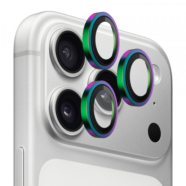 Folie de protectie Camera Spate Blueo Metal Frame pentru Apple iPhone 17 Pro Max / 17 Pro, Sticla Securizata, Multicolor