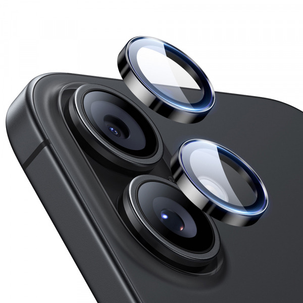 Folie de protectie Camera Spate ESR Armorite pentru Apple iPhone 17 / 16 Plus / 16, Sticla Securizata, Neagra