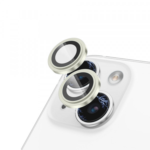 Folie de protectie Camera Spate Lito S+ pentru Apple iPhone 15 Plus / 15, Sticla Securizata, Galbena