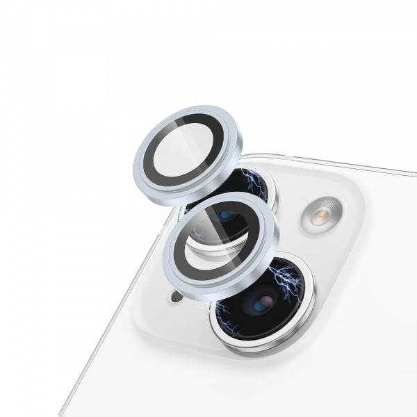 Folie de protectie Camera Spate Lito S+ pentru Apple iPhone 15 Plus / 15, Sticla Securizata, Albastra