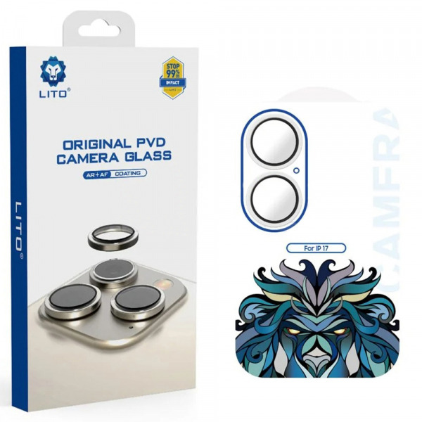 Folie de protectie Camera Spate Lito Titanium AR pentru Apple iPhone 17, Sticla Securizata, Argintie
