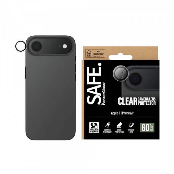 Folie de protectie Camera Spate PanzerGlass Safe. pentru Apple iPhone 17 Air, Sticla Securizata, Transparenta