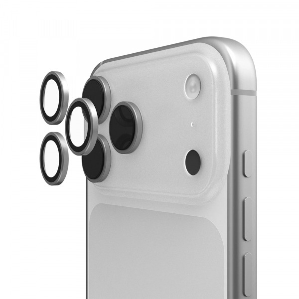 Folie de protectie Camera Spate Urban Armor Gear Shield pentru Apple iPhone 17 Pro Max / 17 Pro, Sticla Securizata, Gri