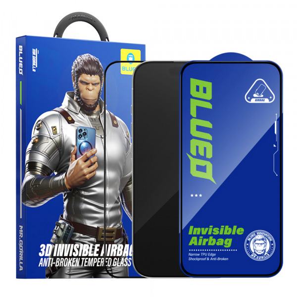 Folie de protectie Ecran Blueo Anti-Broken pentru Apple iPhone 18 Pro Max / 17 Pro Max / 16 Pro Max, Sticla Securizata, Full Glue, Neagra
