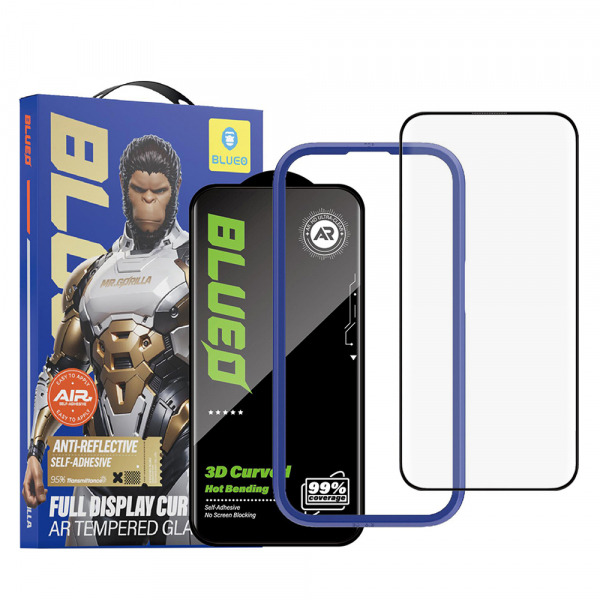 Folie de protectie Ecran Blueo AR pentru Apple iPhone 16 Pro Max, Sticla Securizata, Full Glue, 3D, Neagra