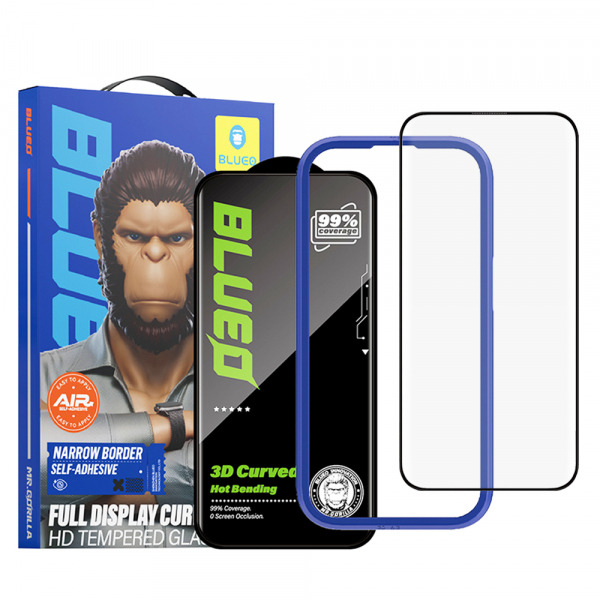 Folie de protectie Ecran Blueo HD pentru Apple iPhone 16 Pro Max, Sticla Securizata, Full Glue, 3D, Neagra