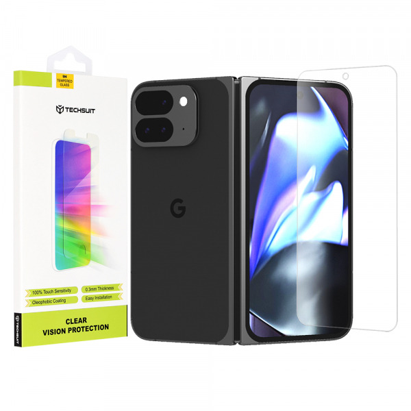 Folie de protectie Ecran Exterior Techsuit Clear Vision pentru Google Pixel 9 Pro Fold, Sticla Securizata, Full Glue