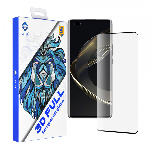 Folie de protectie Ecran Lito pentru Huawei nova 11 Pro, Sticla Securizata, Full Glue, 3D, Neagra