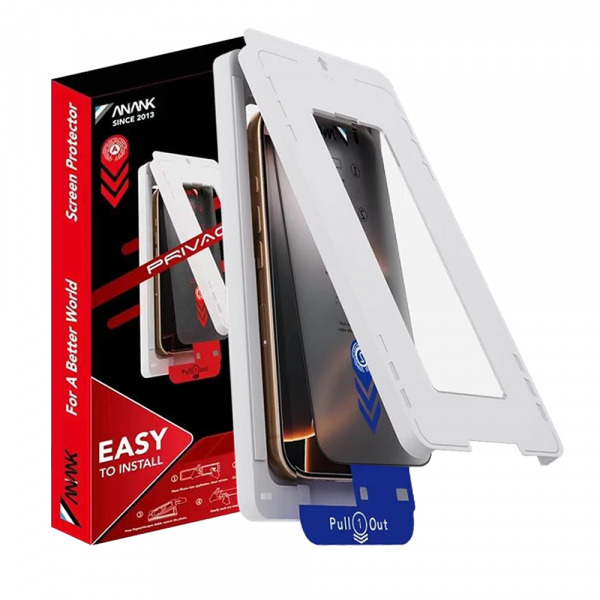 Folie de protectie Ecran Privacy Anank 2X Reinforced pentru Apple iPhone 16 Pro, Sticla Securizata, Full Glue, 2.5D