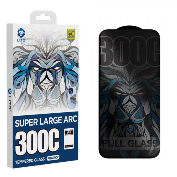 Folie de protectie Ecran Privacy Lito D+ Max 300C pentru Apple iPhone 18 Pro / 17 Pro, Sticla Securizata, Full Glue