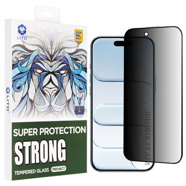 Folie de protectie Ecran Privacy Lito D+ Max Strong pentru Apple iPhone 17 Air, Sticla Securizata, Full Glue