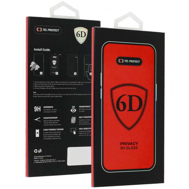 Folie de protectie Ecran Privacy OEM pentru Apple iPhone 18 Pro, Sticla Securizata, Full Glue, 6D