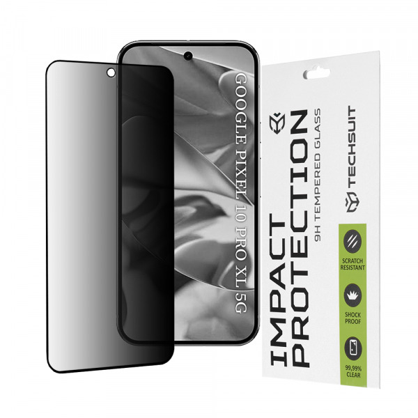 Folie de protectie Ecran Privacy Techsuit pentru Google Pixel 10 Pro XL, Sticla Securizata, Full Glue, 111D
