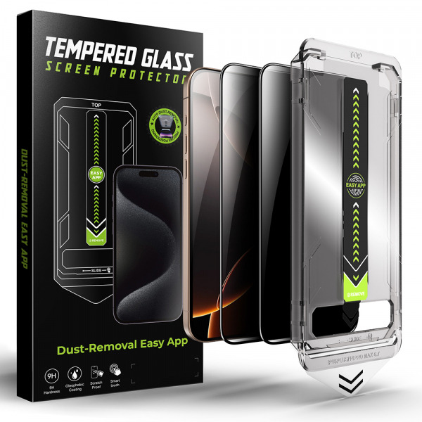 Folie de protectie Ecran Privacy Techsuit TitanGlass pentru Apple iPhone 17 Air, Sticla Securizata, Full Glue, Set 2 bucati