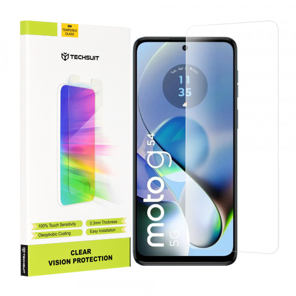 Folie de protectie Ecran Techsuit Clear Vision pentru Motorola Moto G64 / G54 Power Edition / G14 / G54, Sticla Securizata, Full Glue