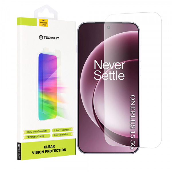 Folie de protectie Ecran Techsuit Clear Vision pentru OnePlus 15, Sticla Securizata, Full Glue