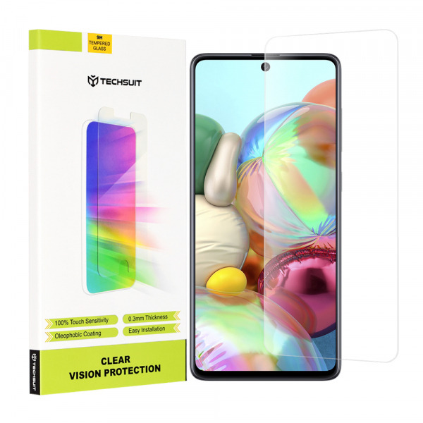 Folie de protectie Ecran Techsuit Clear Vision pentru Samsung Galaxy M51 M515 / A71 5G A716 / Note10 Lite N770, Sticla Securizata, Full Glue
