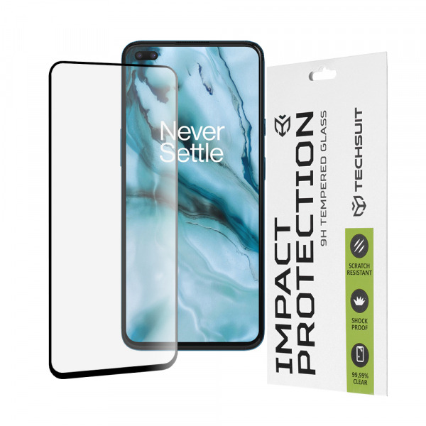 Folie de protectie Ecran Techsuit M1 pentru OnePlus Nord, Sticla Securizata, Full Glue, 111D, Neagra