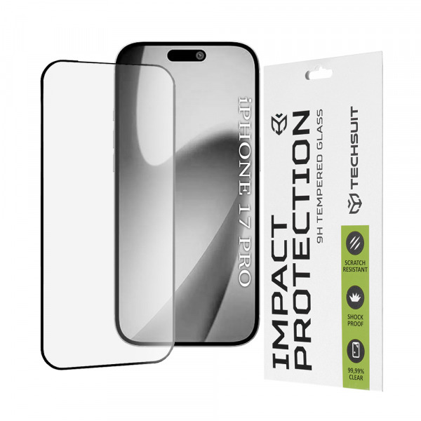 Folie de protectie Ecran Techsuit pentru Apple iPhone 18 Pro / 17 Pro, Sticla Securizata, Full Glue, 111D, Neagra