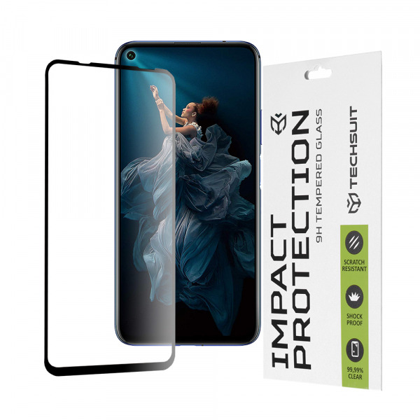 Folie de protectie Ecran Techsuit pentru Huawei Mate 30 Lite / nova 5T / Honor 20 / 20 Pro, Sticla Securizata, Full Glue, 111D, Neagra