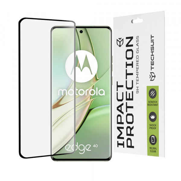 Folie de protectie Ecran Techsuit pentru Motorola Edge (2023) / Edge 40, Sticla Securizata, Full Glue, 111D, Neagra