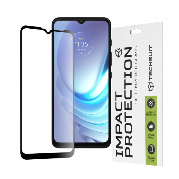 Folie de protectie Ecran Techsuit pentru Motorola Moto G50 4G, Sticla Securizata, Full Glue, 111D, Neagra