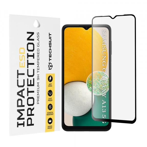 Folie de protectie Ecran Techsuit pentru Samsung Galaxy A04 A045 / A04s A047 / A13 5G A136, Sticla Securizata, Full Glue, Neagra