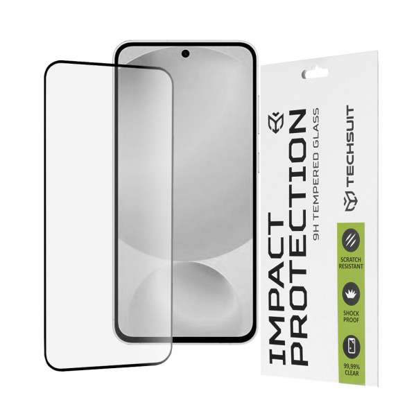 Folie de protectie Ecran Techsuit pentru Samsung Galaxy S25 FE, Sticla Securizata, Full Glue, 111D, Neagra