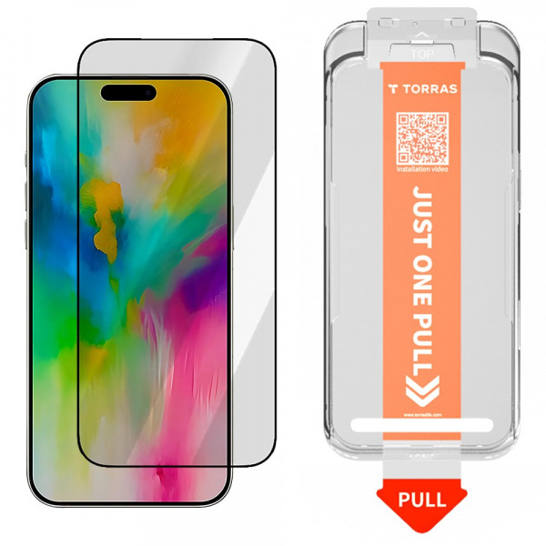 Folie de protectie Ecran Torras GlassGo Install Master pentru Apple iPhone 18 Pro / 17 Pro, Sticla Securizata, Full Glue