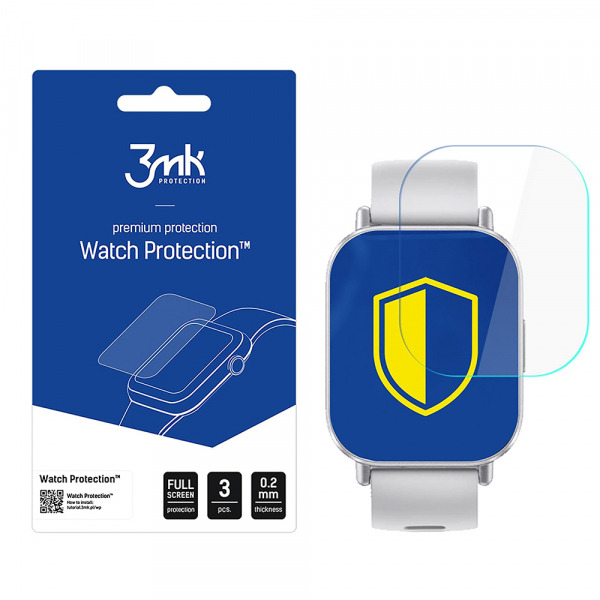 Folie Protectie 3MK FlexibleGlass pentru Xiaomi Redmi Watch 5 Active, Set 3 bucati, Sticla Flexibila