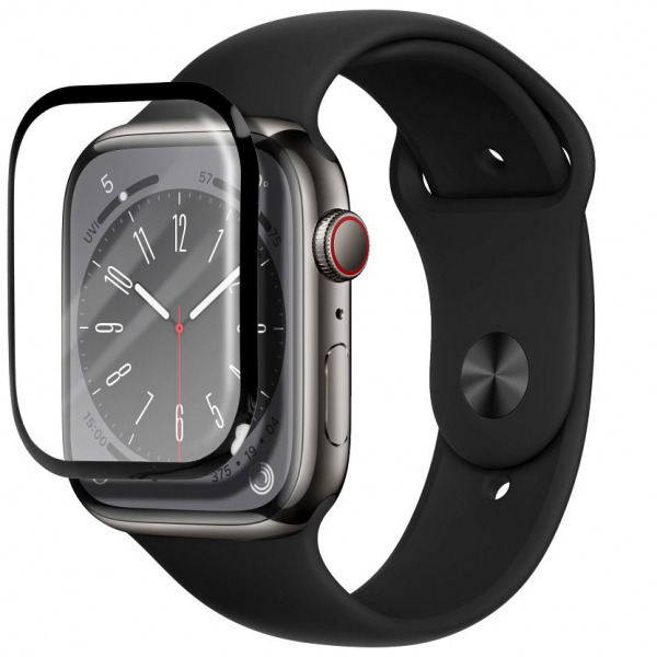 Folie Protectie Bestsuit pentru Apple Watch SE 44mm Series, Sticla Flexibila, Neagra