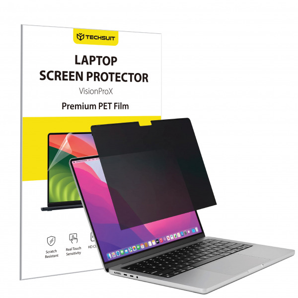 Folie Protectie Ecran Privacy Techsuit VisionProX pentru Apple MacBook Pro 13inch (2022) / (2020) / (2019) / (2018) / (2016), Plastic