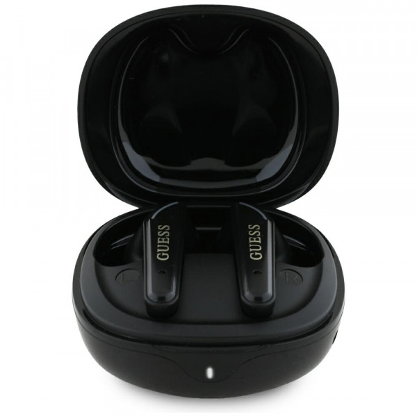 Handsfree Bluetooth Guess Flat Classic Logo Electroplated, TWS, Negru