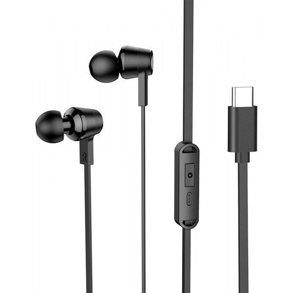 Handsfree USB-C HOCO M86, Negru