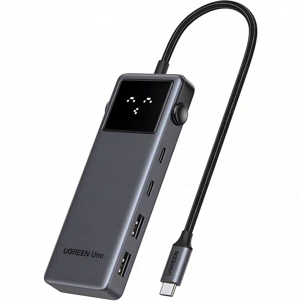 Hub USB-C UGREEN CM888 Uno, 2 x USB-A 3.2 - 3 x USB-C - 1 x HDMI, Gri