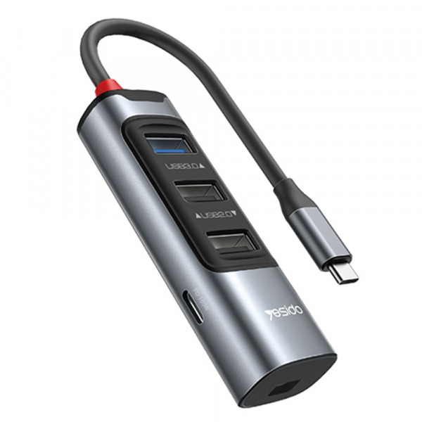 Hub USB-C Yesido HB24, 5in1, Gri