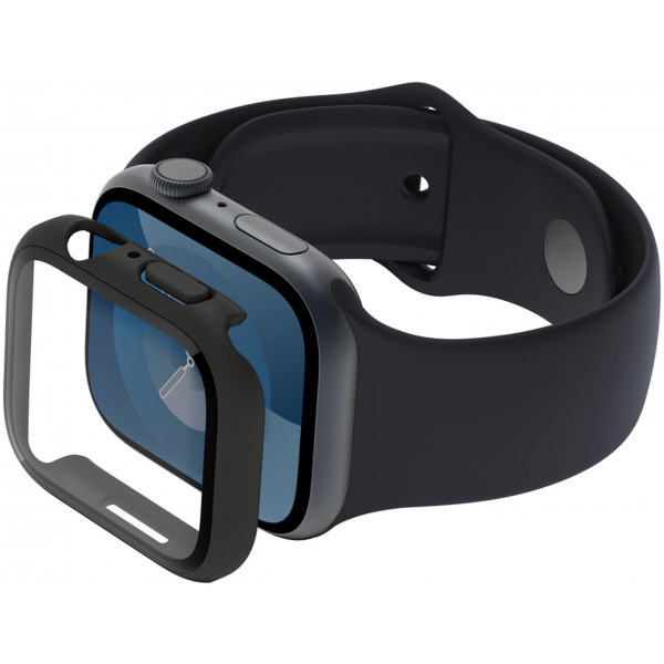 Husa Belkin ScreenForce TemperedCurve pentru Apple Watch 44mm / 45mm Series, Neagra OVG004zzBK-REV