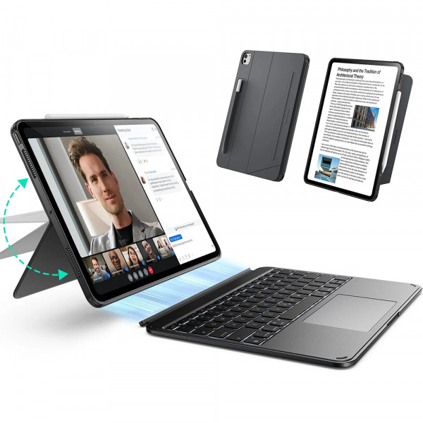 Husa cu Tastatura pentru Apple iPad Pro 13 (2024), ESR, Shift, Gri