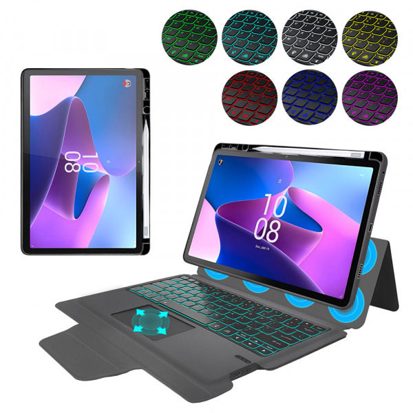 Husa cu Tastatura pentru Lenovo Tab P11 Pro Gen 2, Techsuit, KeyTab Pro, Neagra